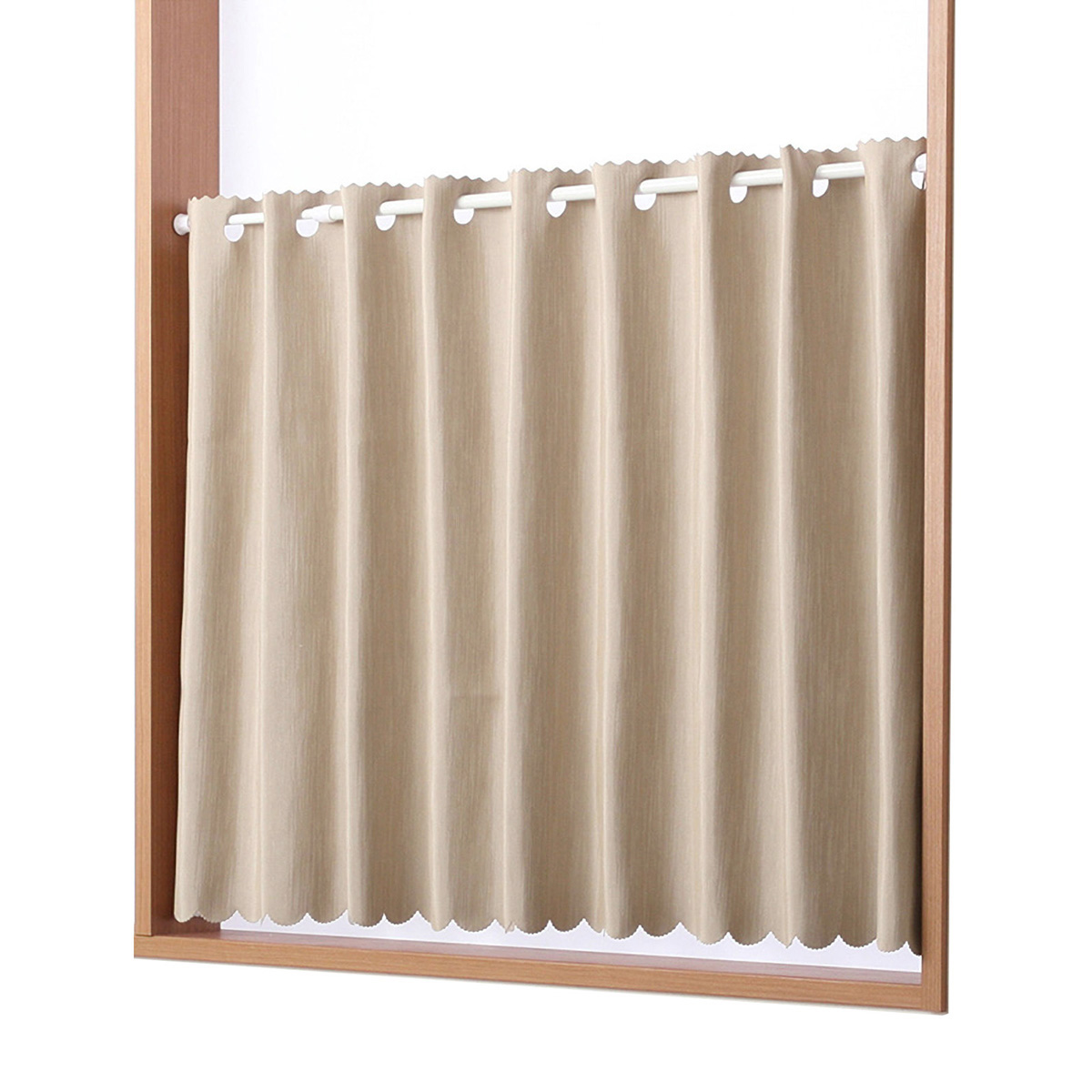 【遮光性カフェカーテン】シード防炎カフェベージュ系　巾145×丈70cm