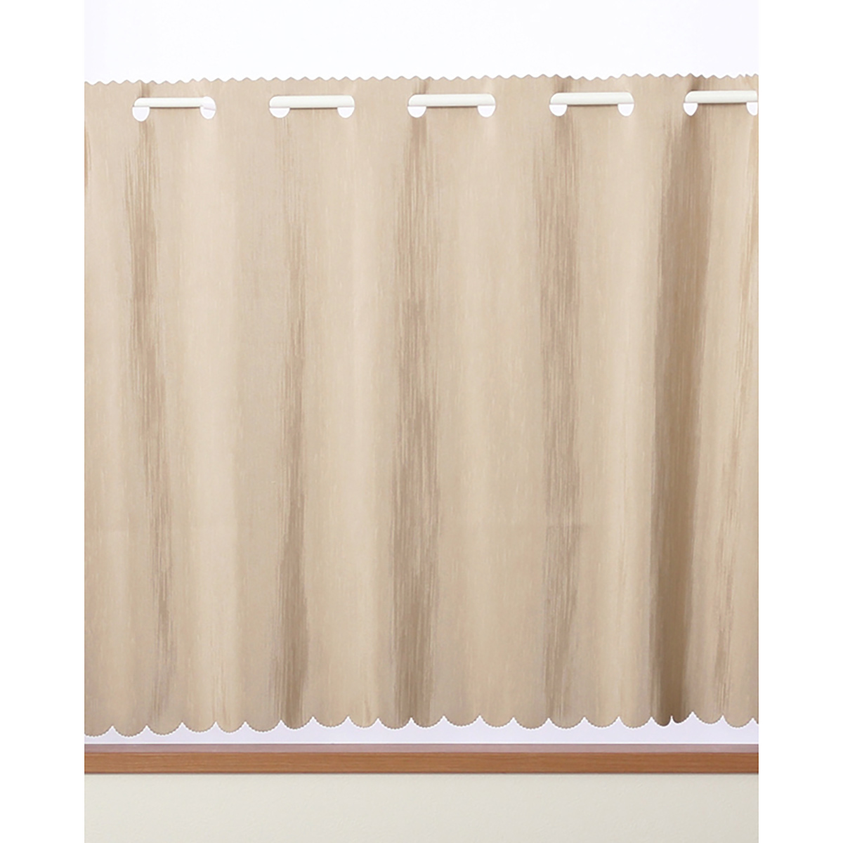 【遮光性カフェカーテン】シード防炎カフェベージュ系　巾145×丈70cm