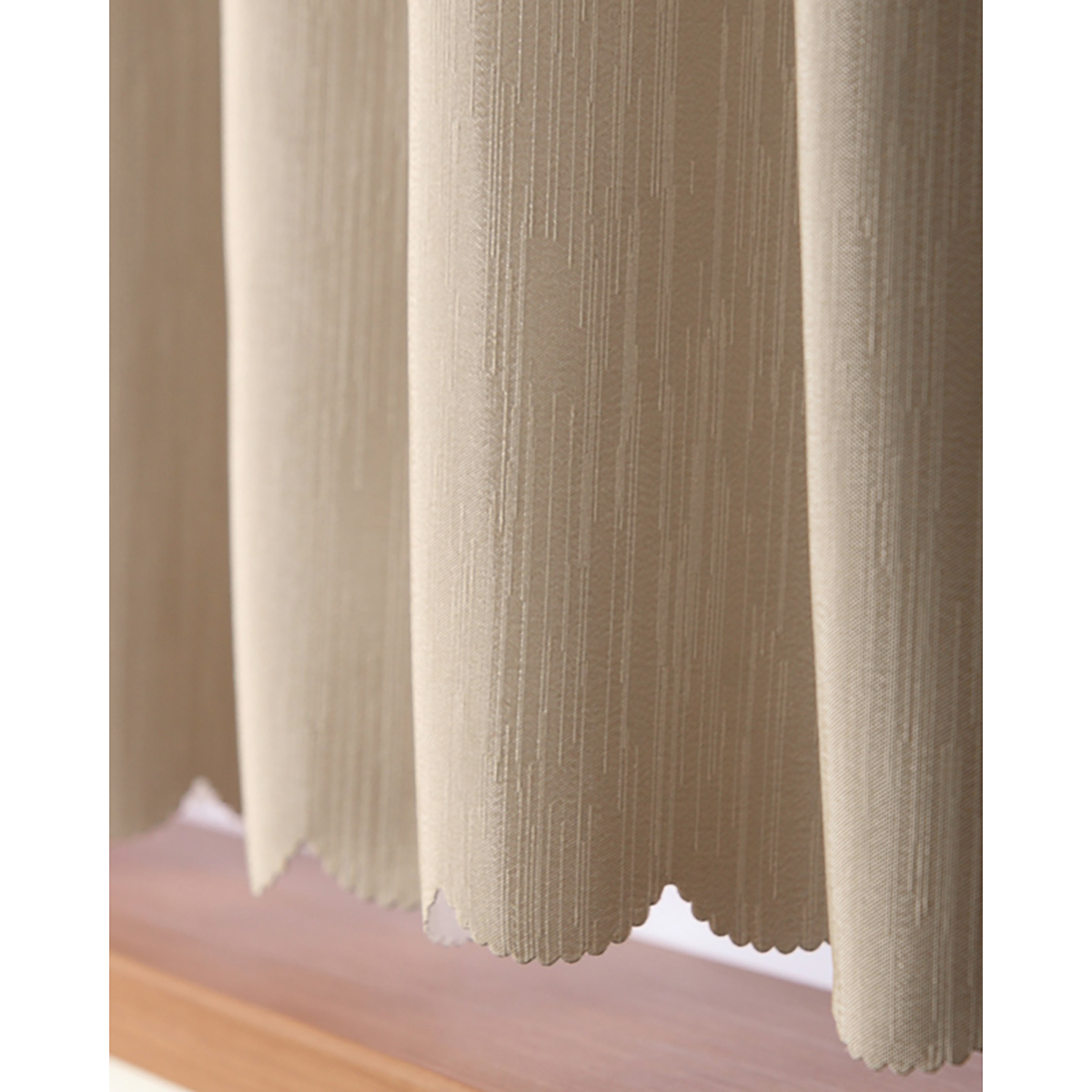 【遮光性カフェカーテン】シード防炎カフェベージュ系　巾145×丈90cm