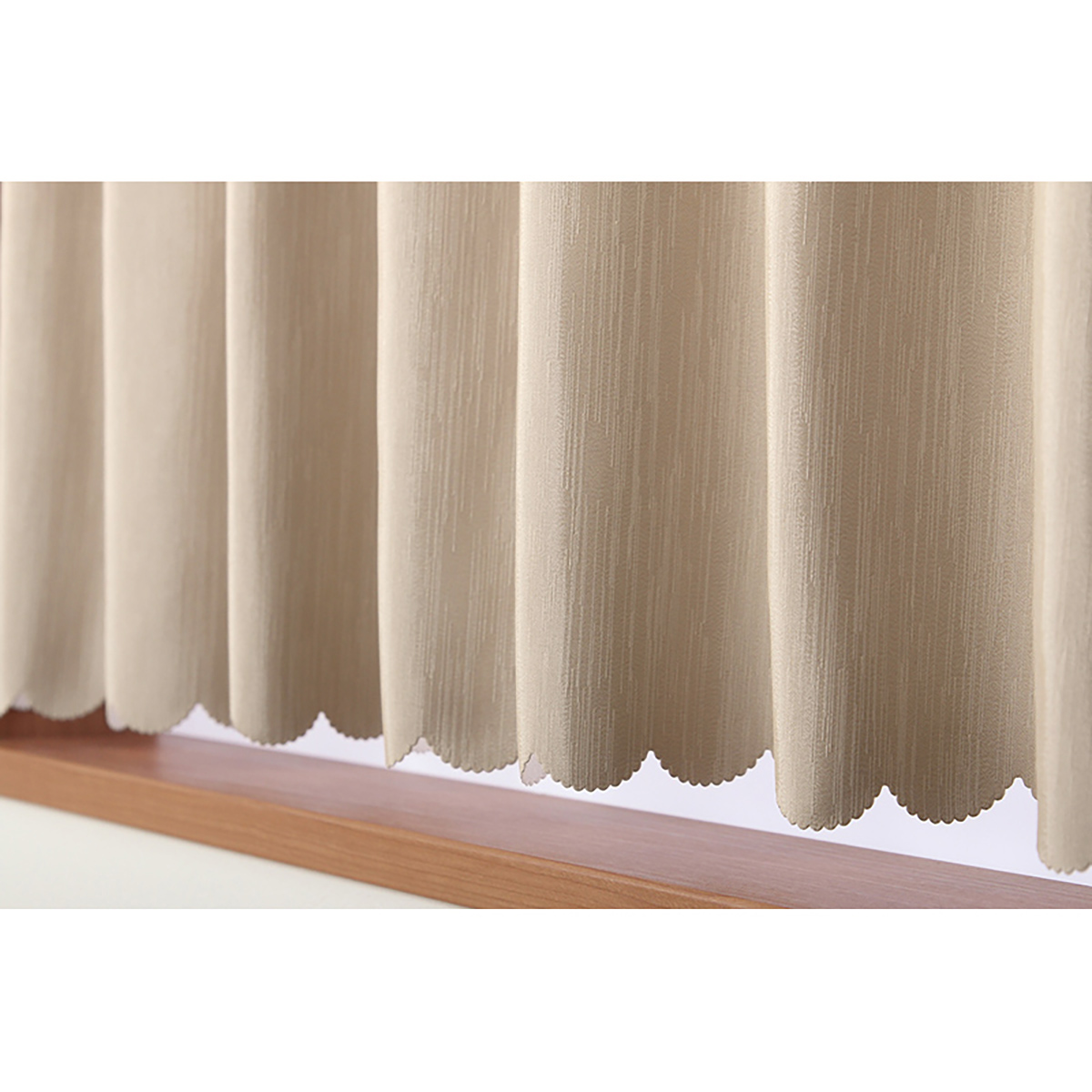 【遮光性カフェカーテン】シード防炎カフェベージュ系　巾145×丈90cm