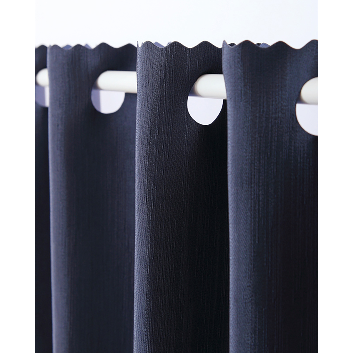 【遮光性カフェカーテン】シード防炎カフェネイビー　巾145×丈50cm