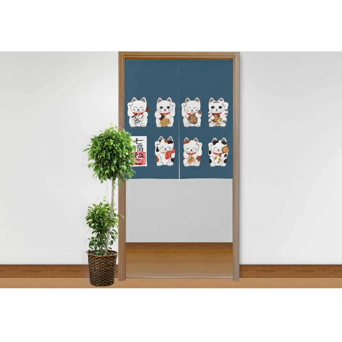 のれん】 七福ねこ 幅85×丈90cm | かぜとゆきオンラインショップ