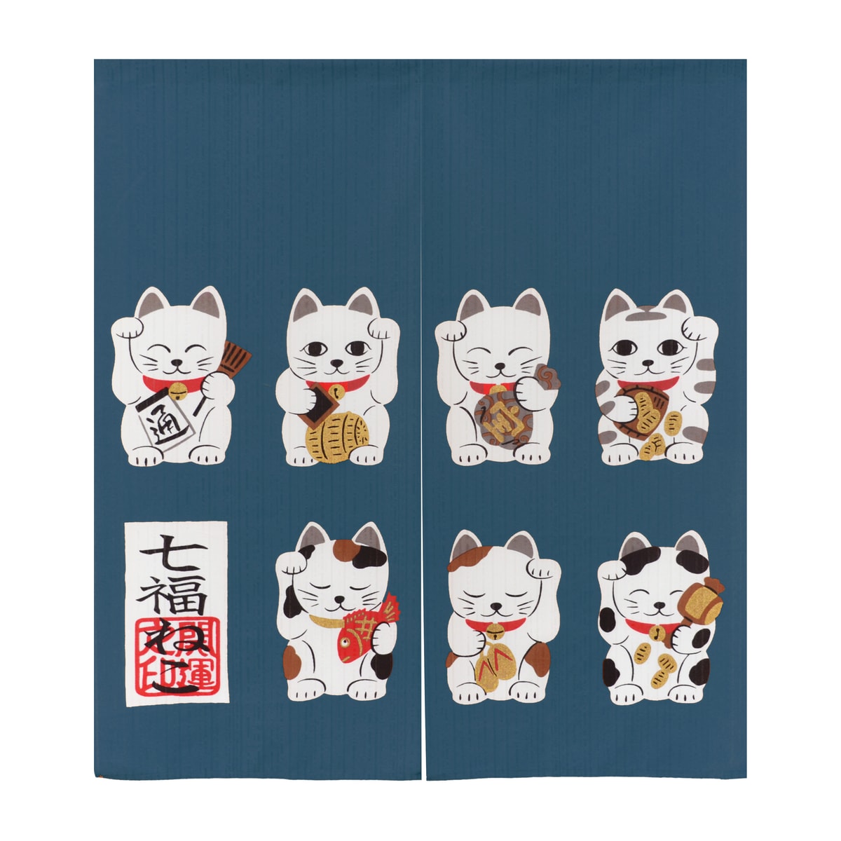 のれん】 七福ねこ 幅85×丈90cm | かぜとゆきオンラインショップ