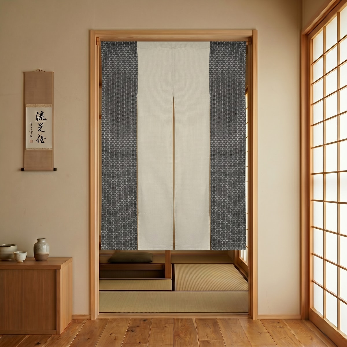 のれん 4連刺し子】 幅85×丈150cm | かぜとゆきオンラインショップ