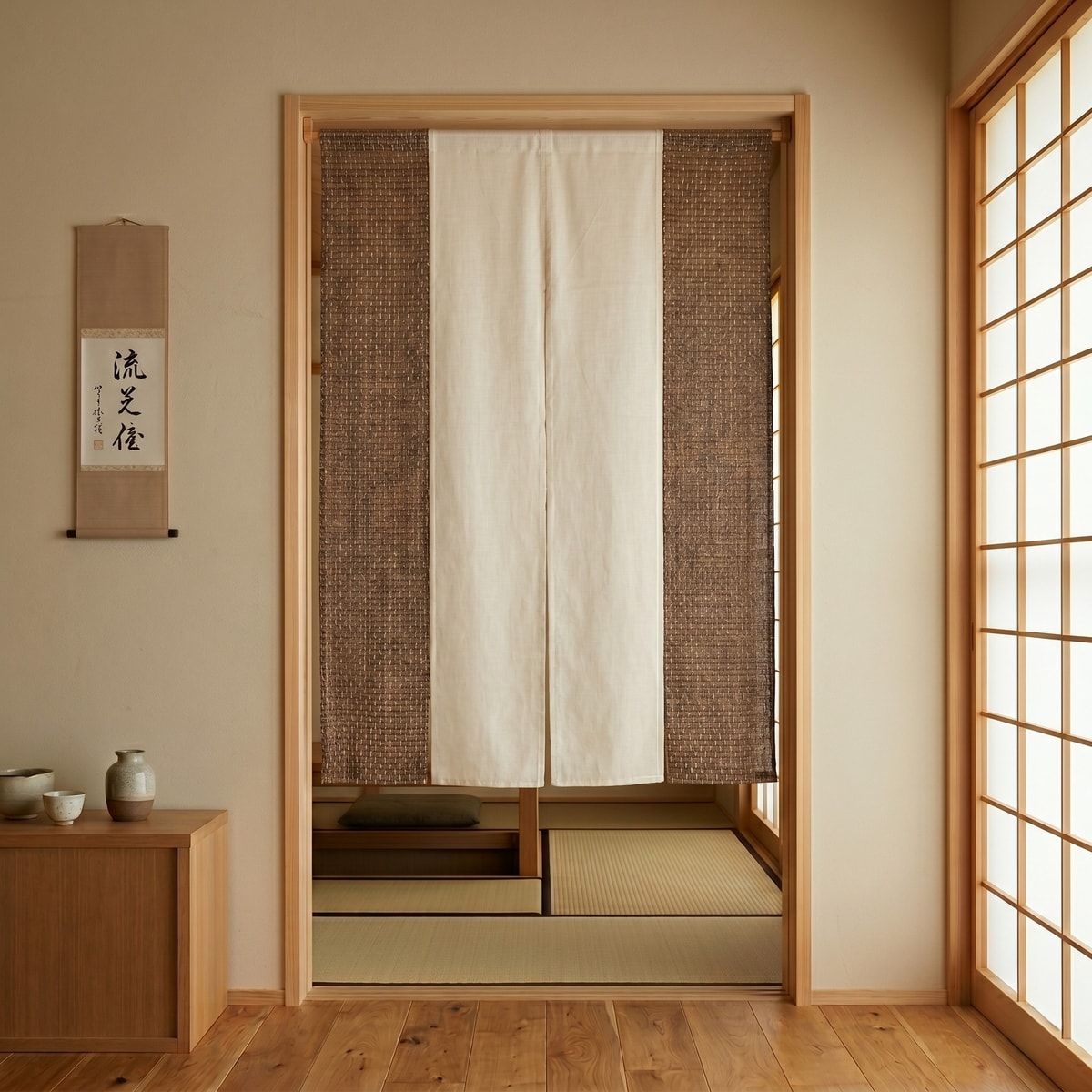 のれん 4連刺し子】 幅85×丈150cm | かぜとゆきオンラインショップ