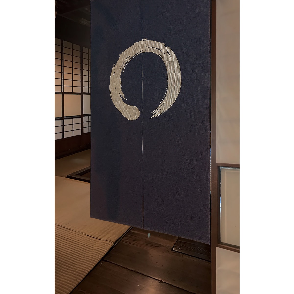 Ie games 刺し子 円相 のれん オリムパス製絲 刺し子キット のれん 紺 76