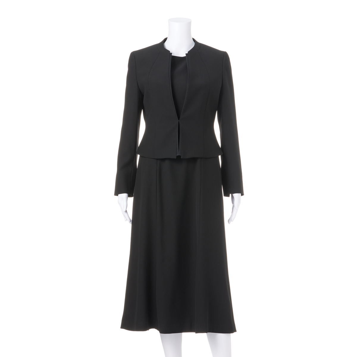 Vカラーロング丈アンサンブルフォーマル