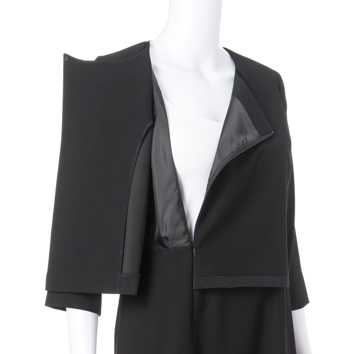 Vカラーロング丈アンサンブルフォーマル