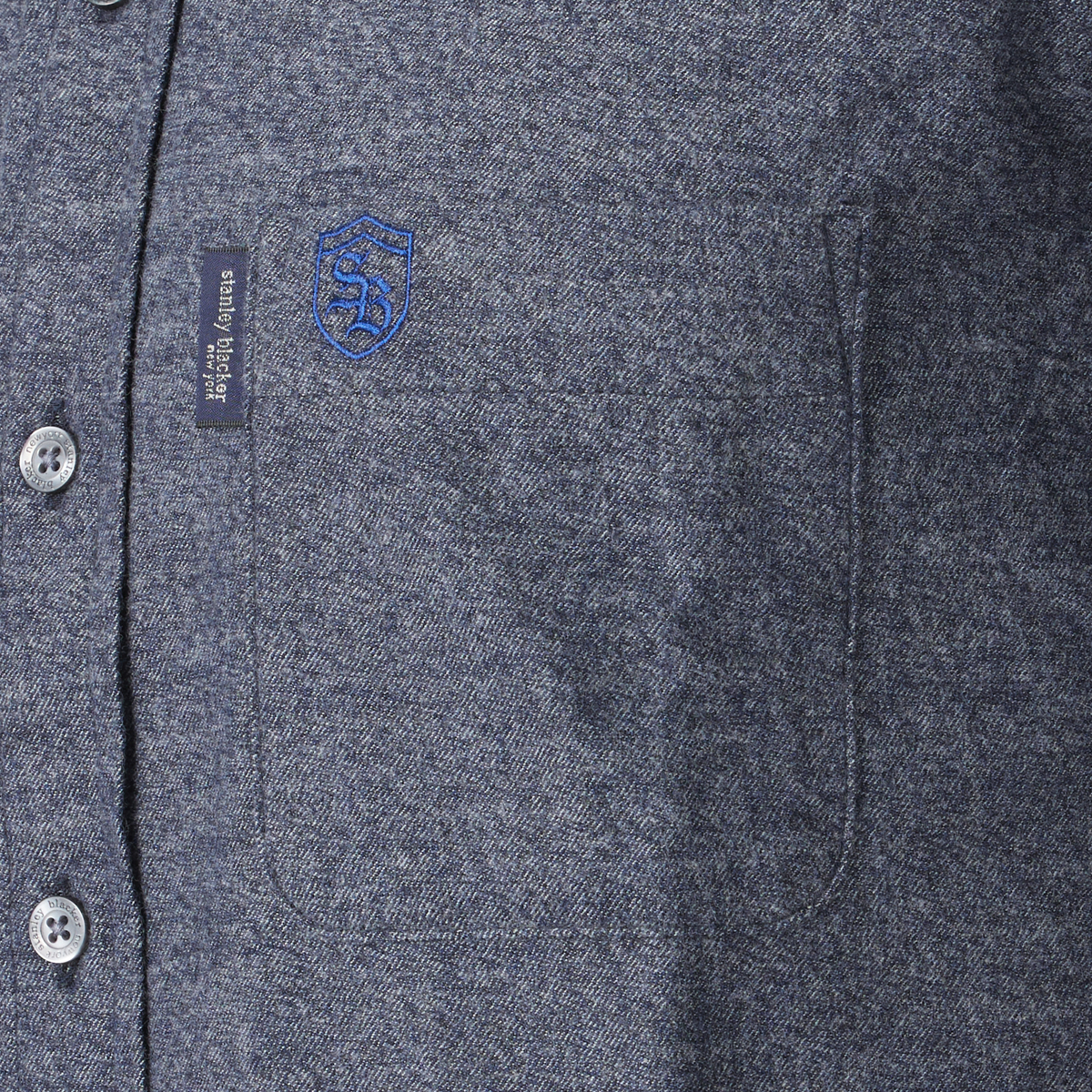 Stanley Blacker NewYork・ロゴ刺繍BDシャツ