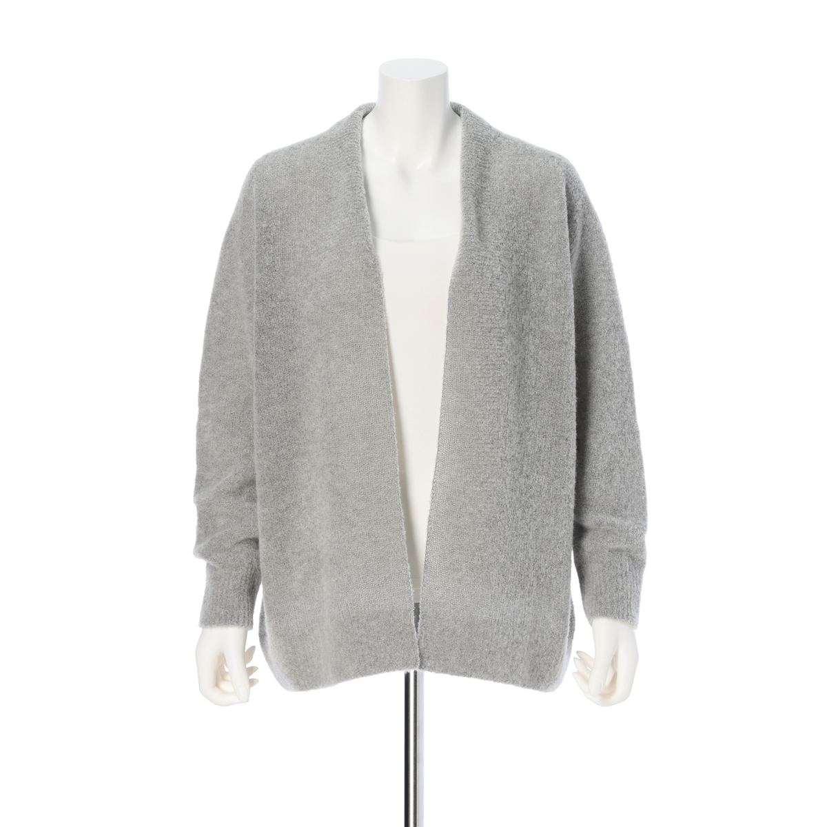 【INDIVI(インディヴィ)】ブークレ着流しニットカーディガン