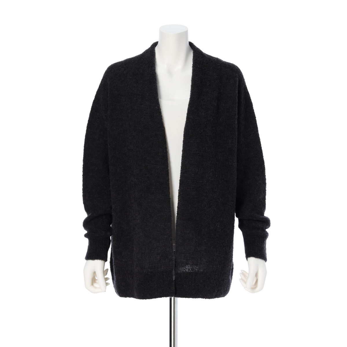 【INDIVI(インディヴィ)】ブークレ着流しニットカーディガン