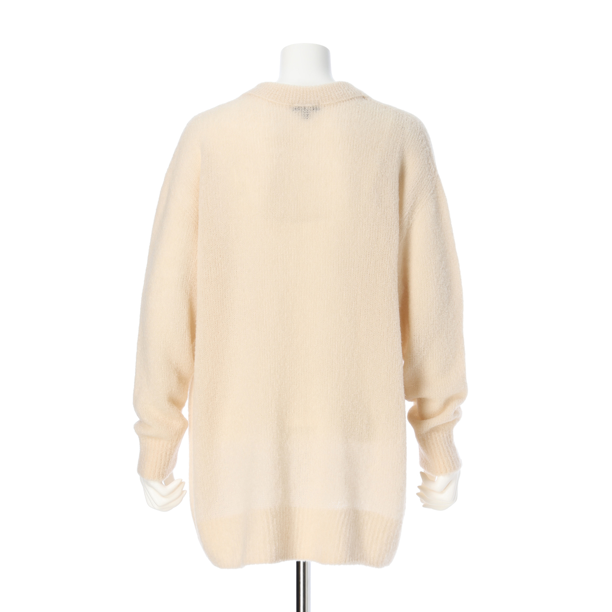 【INDIVI(インディヴィ)】ブークレ着流しニットカーディガン