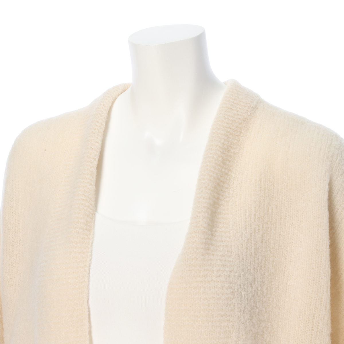 【INDIVI(インディヴィ)】ブークレ着流しニットカーディガン