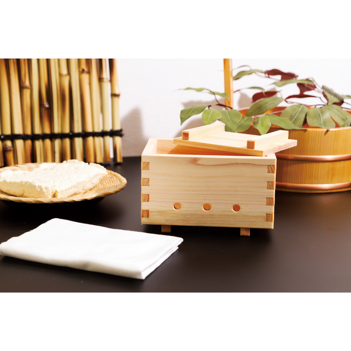 国産ひのき 豆腐作り器 (ヤマコー) | かぜとゆきオンラインショップ
