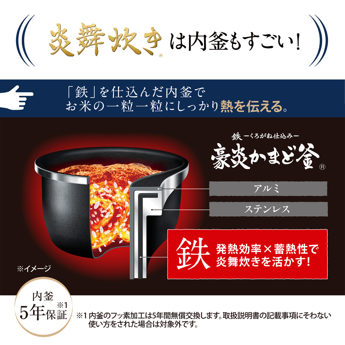 【象印】炎舞炊き　圧力IH炊飯ジャー　1升炊き　NX-AA18