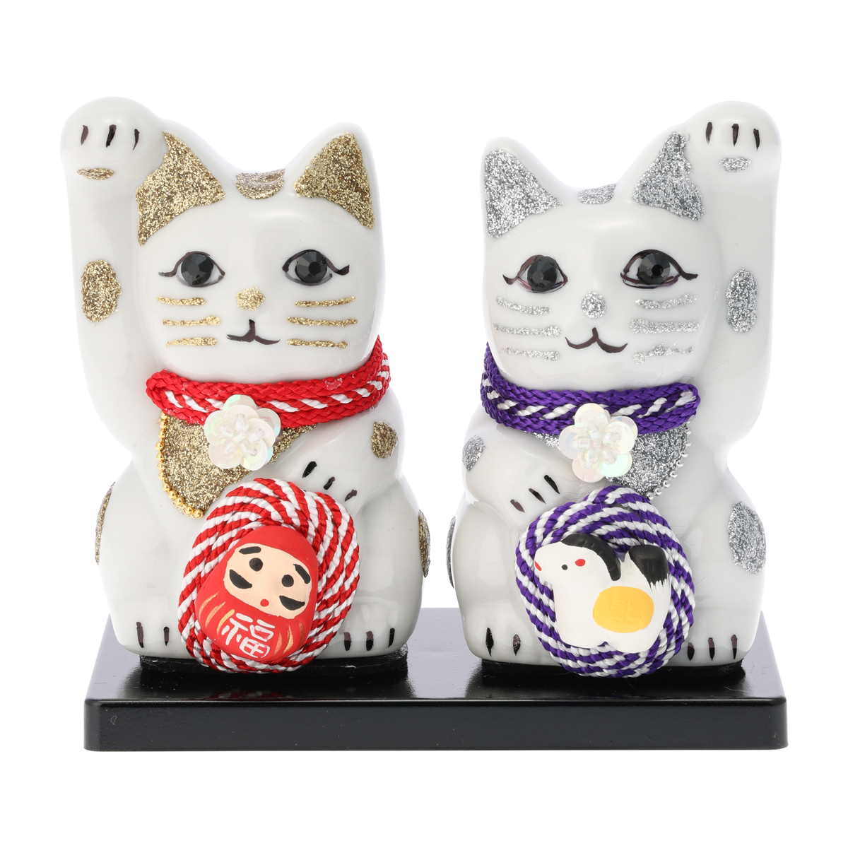 「ご縁猫」かぜとゆきオリジナル 縁起物ペア だるまと午